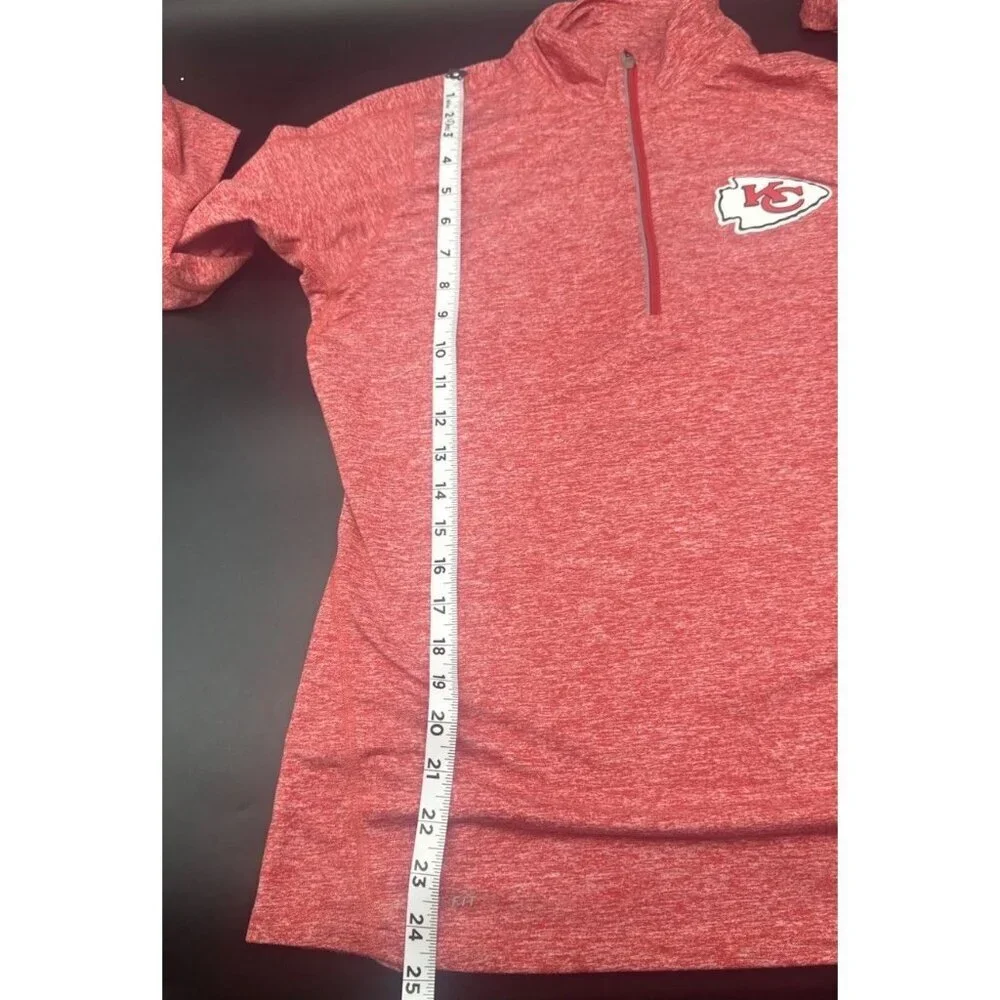 Team Apparel Nike Dri Fit Red‎ 1/4 Zip Kansas City Chiefs Long Sleeve Shirt Sz M